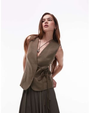 Topshop slipsidig väst i khaki
