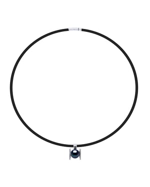 Bracelet Genuine Freshwater Pearl Round 9-10 mm — Rhodium-Plated Sterling Silver 925 — 44 cm — Men