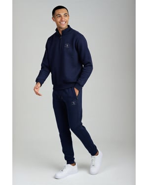 Navy 2 Pack Cotton Rich 1/4 Zip Sweatshirt & Joggers
