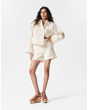 & Other Stories koord spets-jacquardshorts i off white