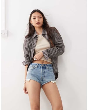 Weekday Maia mikro denimshorts i blåtvätt