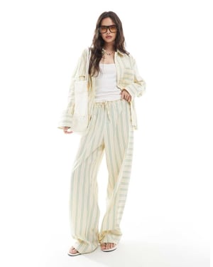 ASOS DESIGN överdimensionerad bomullspoplin jogger med barrel-leg och kontraststripat panel