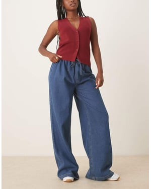ASOS DESIGN denim vida joggerjeans i mid blue