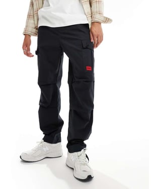 HUGO Red garlo cargo trousers in black