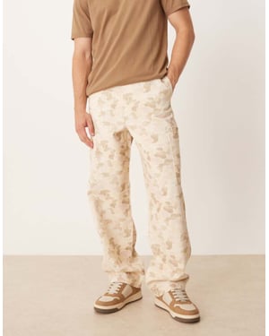 ASOS DESIGN lösa raka cargobyxor i camouflage