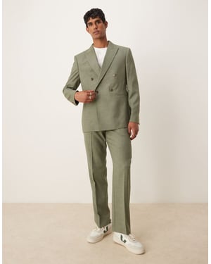ASOS DESIGN raka kostymbyxor i grön melange