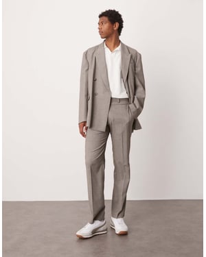 ASOS DESIGN raka kostymbyxor i grå melange-textur