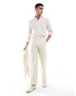 ASOS DESIGN raka kostymbyxor i sten