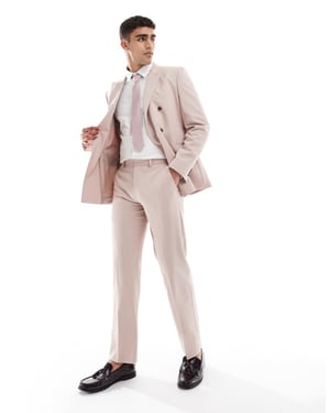 ASOS DESIGN raka kostymbyxor i ljusrosa