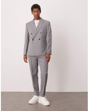 ASOS DESIGN tapered kostymbyxor i grått randigt mönster