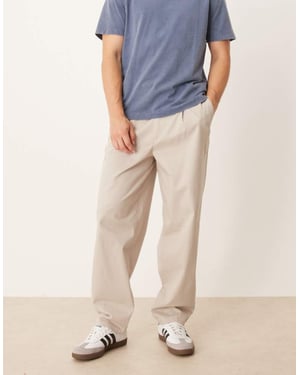 ASOS DESIGN smart tapered chinos i stenfarbe
