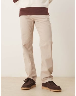 ASOS DESIGN rak passform chinos i stålbeige