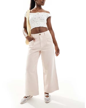 ASOS DESIGN cropped vida byxor i rosa