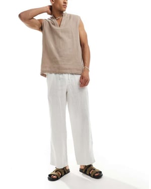 Cotton On baggy linnebyxor i vitt