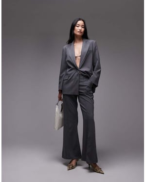 ASOS DESIGN skräddarsydd kickflare-byxa i kolgrått co ord