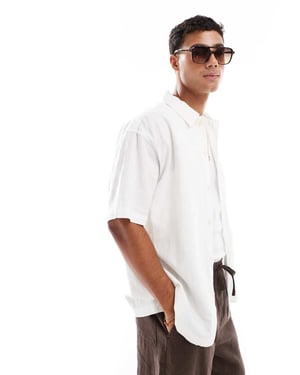 Jack & Jones strukturerad skjorta i vitt
