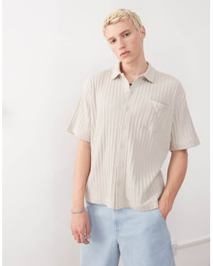 Veckodagströja i ribbad jersey i beige