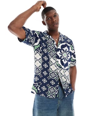 Jack & Jones oversize-skjorta med kakeltryck