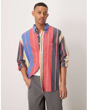 GANT seersucker mångfärgad randig oversized skjorta