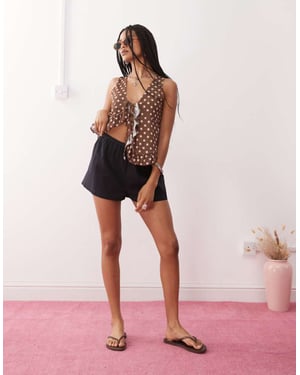 COLLUSION linne-look boxershorts i svart