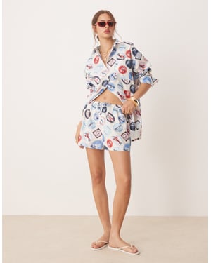 Miss Selfridge shorts-set i semestertryck