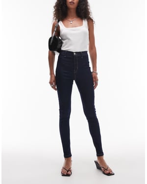 Topshop Joni hög midja super skinny jeans i indigo tvätt