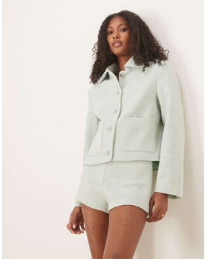 ASOS DESIGN skräddarsydd boucléjacka i salviagrön