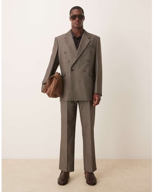 ASOS DESIGN jacka i ulllook med avslappnad passform i brunt herringbone