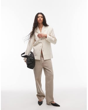Topshop blazer i krämrandig
