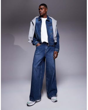 ASOS DESIGN co-ord extremt baggy jeans i medtvätt