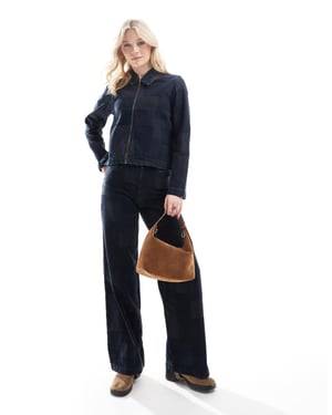 Vero Moda Remy vida patchwork jeans-set i mörkblå denim