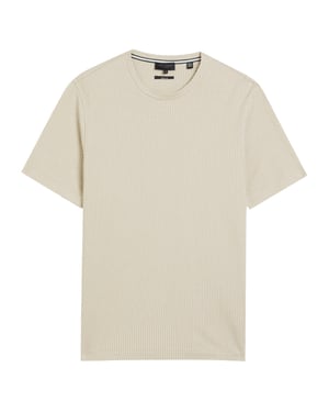 Ted Baker Heynes Regular Fit T-shirt Met Textuur In Beige