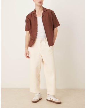 ASOS DESIGN ballongpassformbyxor med bältesöggla i ecru