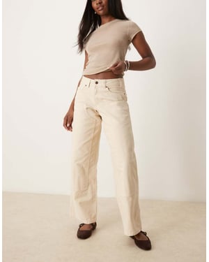Dickies River Ranch westernbyxor med dubbel knä i off white