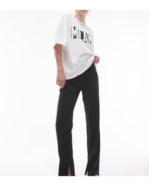 Topshop Tall basic split trouser in black