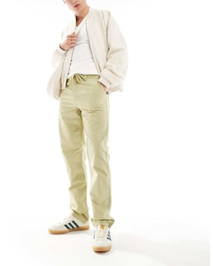 ASOS DESIGN straight fit ripstop trousers in beige