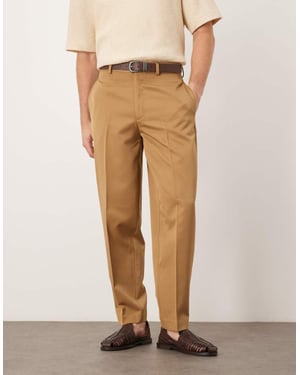 ASOS DESIGN smart oversized tapered byxor i kamel