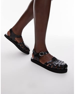 Topshop Kelly gelé platt sandal i svart