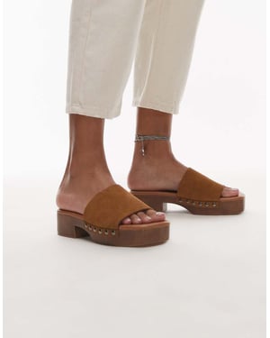 Topshop Hamilton mocka träskor med nitar i beige