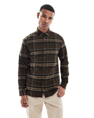 Jack & Jones rutig skjorta i brunt