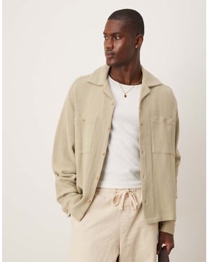 ASOS DESIGN boxig överdimensionerad texturerad skjorta i salviagrön