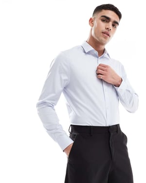 ASOS DESIGN formell lättstruken skjorta i ljusblått