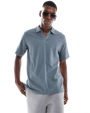 Jack & Jones ribbad polotröja i blått