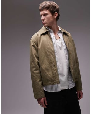 Topman twill Harrington-jacka i khaki