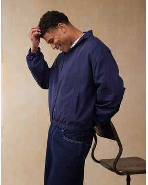 ASOS DESIGN oversized trackjacka i marinblå