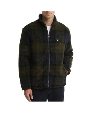 Barbour tartan fleece zip through sweater mfl0187 tn43 shadow classic tartan