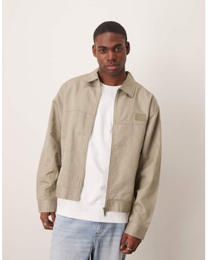 Calvin Klein Jeans canvas twill arbetsjacka i beige