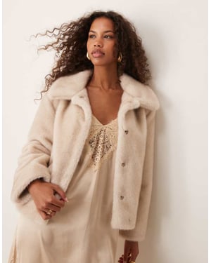 Abercrombie & Fitch kragjacka i beige borg