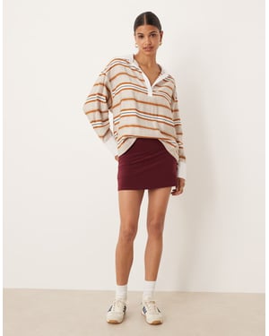 ASOS DESIGN slinky knappdetalj kjol i vinröd