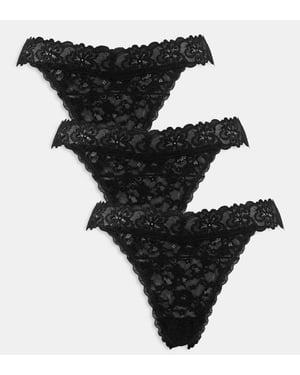 ASOS DESIGN Curve Minnie 3-pack helspetsstring i svart